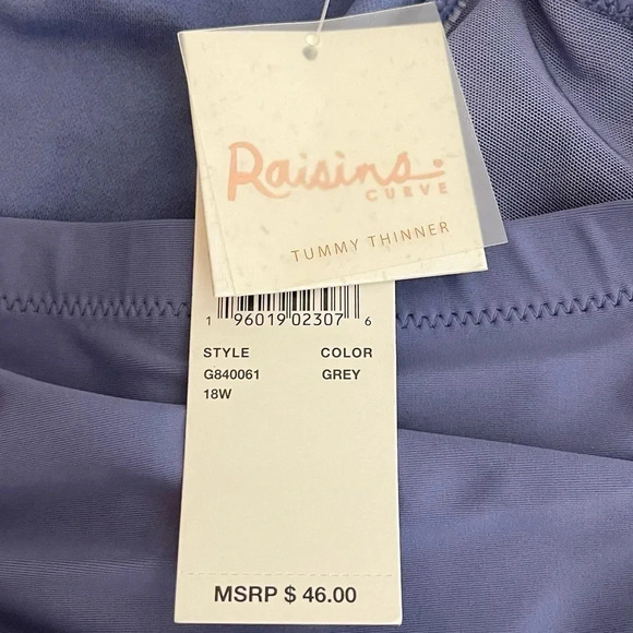 Raisins Curve Ruched Bikini Bottoms Size 18W Tummy Control Gray - Picture 9 of 10